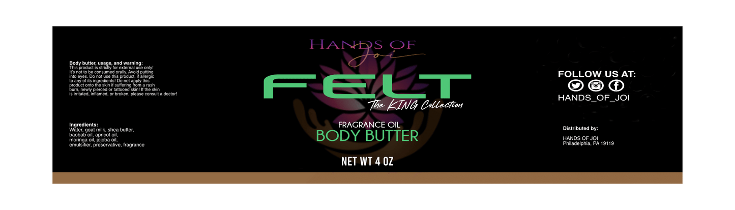 King Collection -F.E.L.T -Body Butter for Men