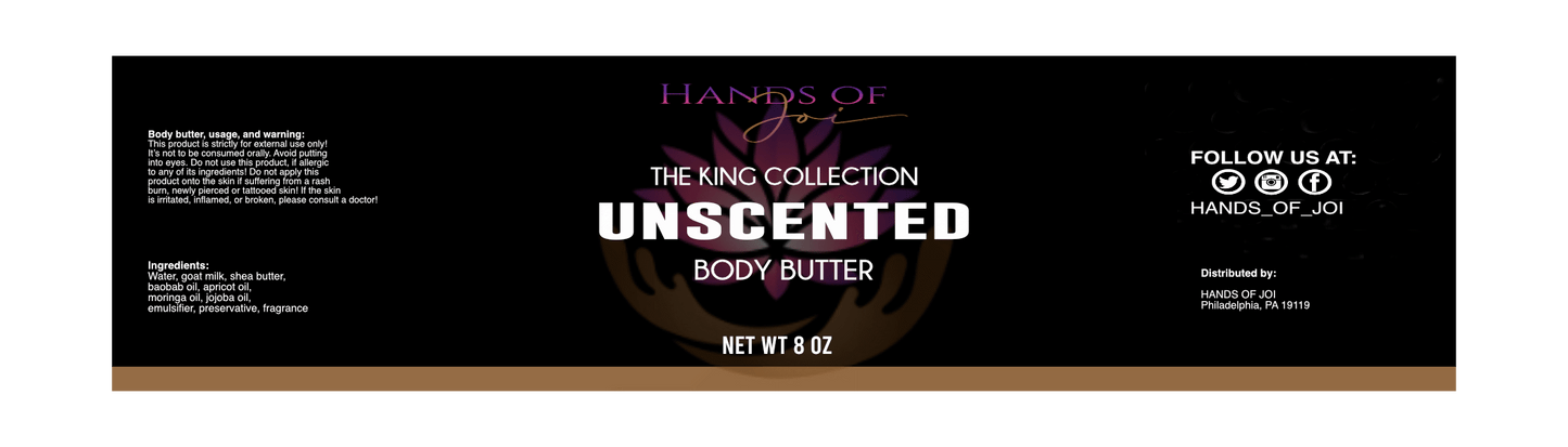 King Collection -Unscented Body Butter for Men